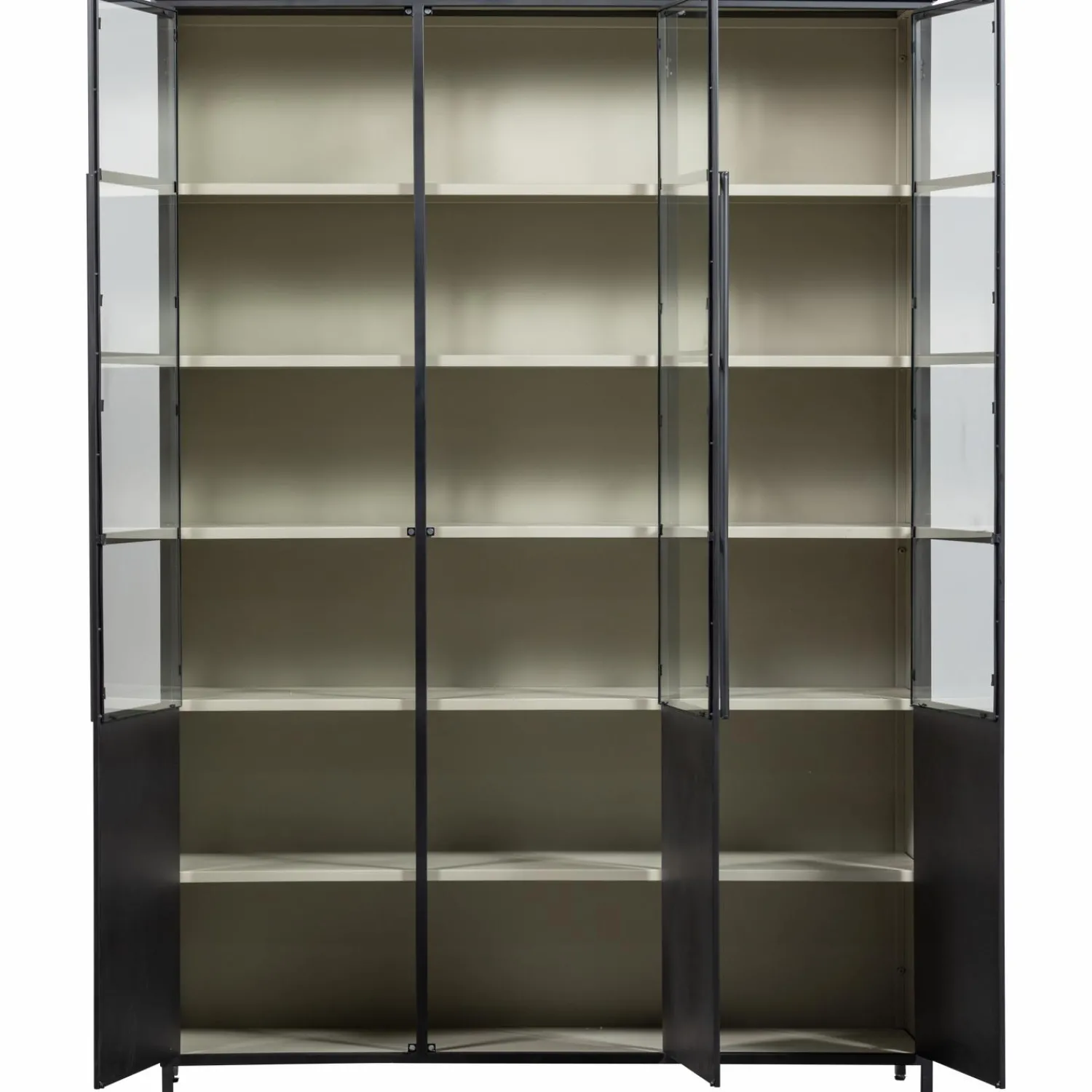 Best WOOOD Exhibit XL 3-deurs vitrinekast metaal Zwart