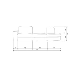 Sale WOOOD Family bank 2,5-zits ronding rechts Groen