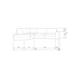 Sale WOOOD Family hoekbank ronding links Zand