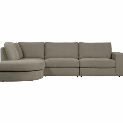 Best WOOOD Family hoekbank ronding links Warm grijs