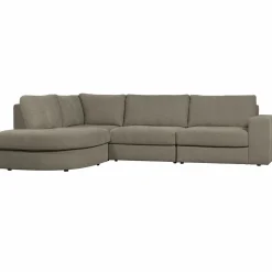 Best WOOOD Family hoekbank ronding links Warm grijs