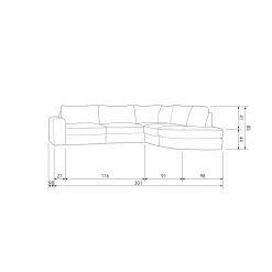 Online WOOOD Family hoekbank ronding rechts Zand