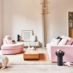 Hot WOOOD Family 1-zits element ronde hoek links Roze