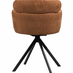 Best WOOOD Fenne draaibare eetkamerstoel leerlook Cognac