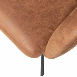 Best WOOOD Fenne draaibare eetkamerstoel leerlook Cognac