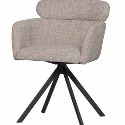 New WOOOD Fenne draaibare eetkamerstoel geweven stof Naturel