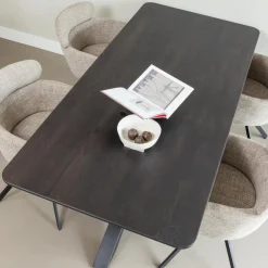 New WOOOD Fenne draaibare eetkamerstoel geweven stof Naturel