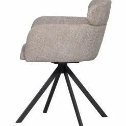 New WOOOD Fenne draaibare eetkamerstoel geweven stof Naturel