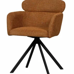 Sale WOOOD Fenne draaibare eetkamerstoel geweven stof Ginger