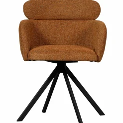 Sale WOOOD Fenne draaibare eetkamerstoel geweven stof Ginger