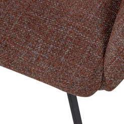 Hot WOOOD Fenne draaibare eetkamerstoel geweven stof kastanje Kastanjebruin