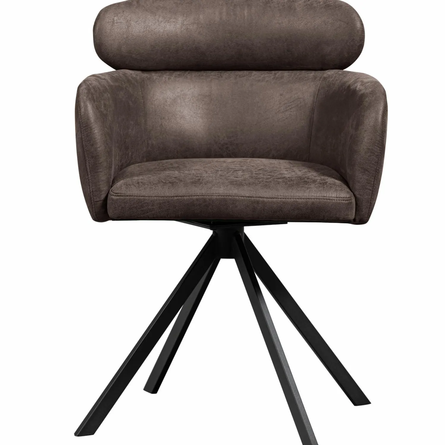 New WOOOD Fenne draaibare eetkamerstoel leerlook Zwart/grijs