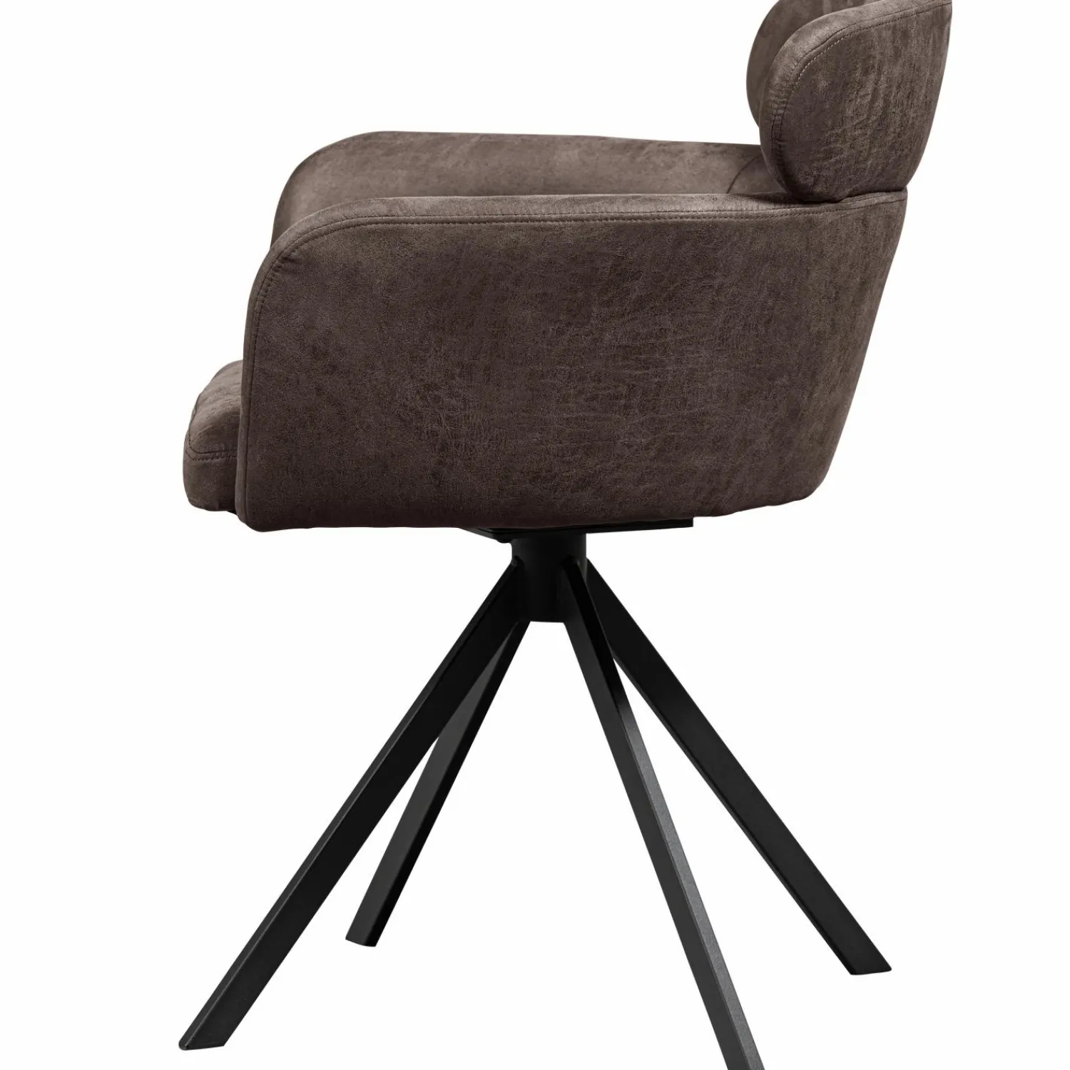 New WOOOD Fenne draaibare eetkamerstoel leerlook Zwart/grijs