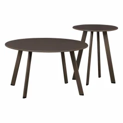 Hot WOOOD Fer tuin bijzettafel ø70 cm metaal Donkerbruin