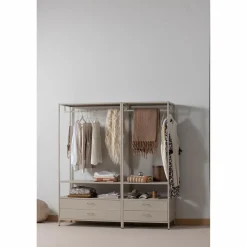 Best WOOOD Ferris open kledingkast 70 cm metaal zand