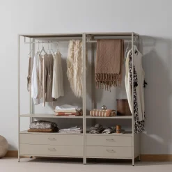 WOOOD Ferris open kledingkast 100 cm metaal zand