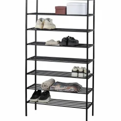 Online WOOOD Ferro schoenenrek stapel van 4 metaal zwart