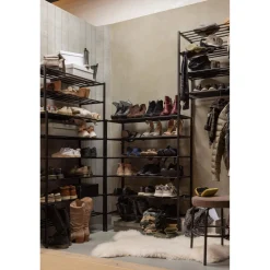 WOOOD Ferro schoenenrek stapel van 2 metaal zwart