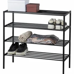 WOOOD Ferro schoenenrek stapel van 2 metaal zwart