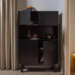 Hot WOOOD Finca buffet-/drankkast grenen diepzwart