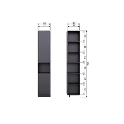 Online WOOOD Finca opbergkast 40 cm grenen diepzwart