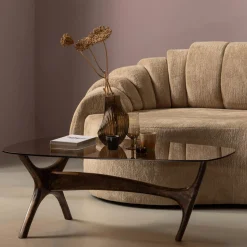 Outlet WOOOD Flash salontafel mango hout/glass walnoot