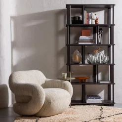 Outlet WOOOD Folke fauteuil chenille Naturel melange