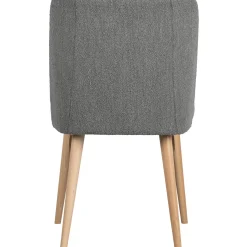 New WOOOD Force eetkamerstoel bouclé Staalgrijs