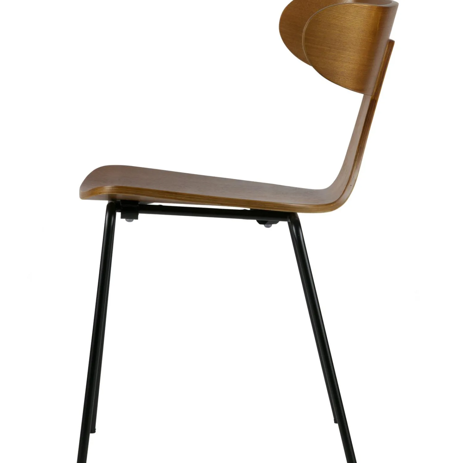 Best WOOOD Form houten stoel met metalen poot Bruin