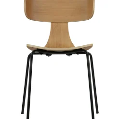 Online WOOOD Form houten stoel met metalen poot Naturel