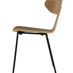 Online WOOOD Form houten stoel met metalen poot Naturel