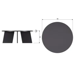 Outlet WOOOD Fries salontafel ø90 cm eiken blacknight