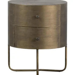 Discount WOOOD Glossy rond kastje metaal antique brass