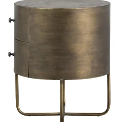 Discount WOOOD Glossy rond kastje metaal antique brass