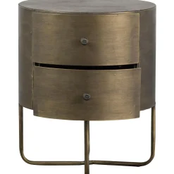 Discount WOOOD Glossy rond kastje metaal antique brass