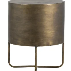 Discount WOOOD Glossy rond kastje metaal antique brass