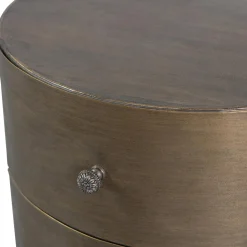 Discount WOOOD Glossy rond kastje metaal antique brass