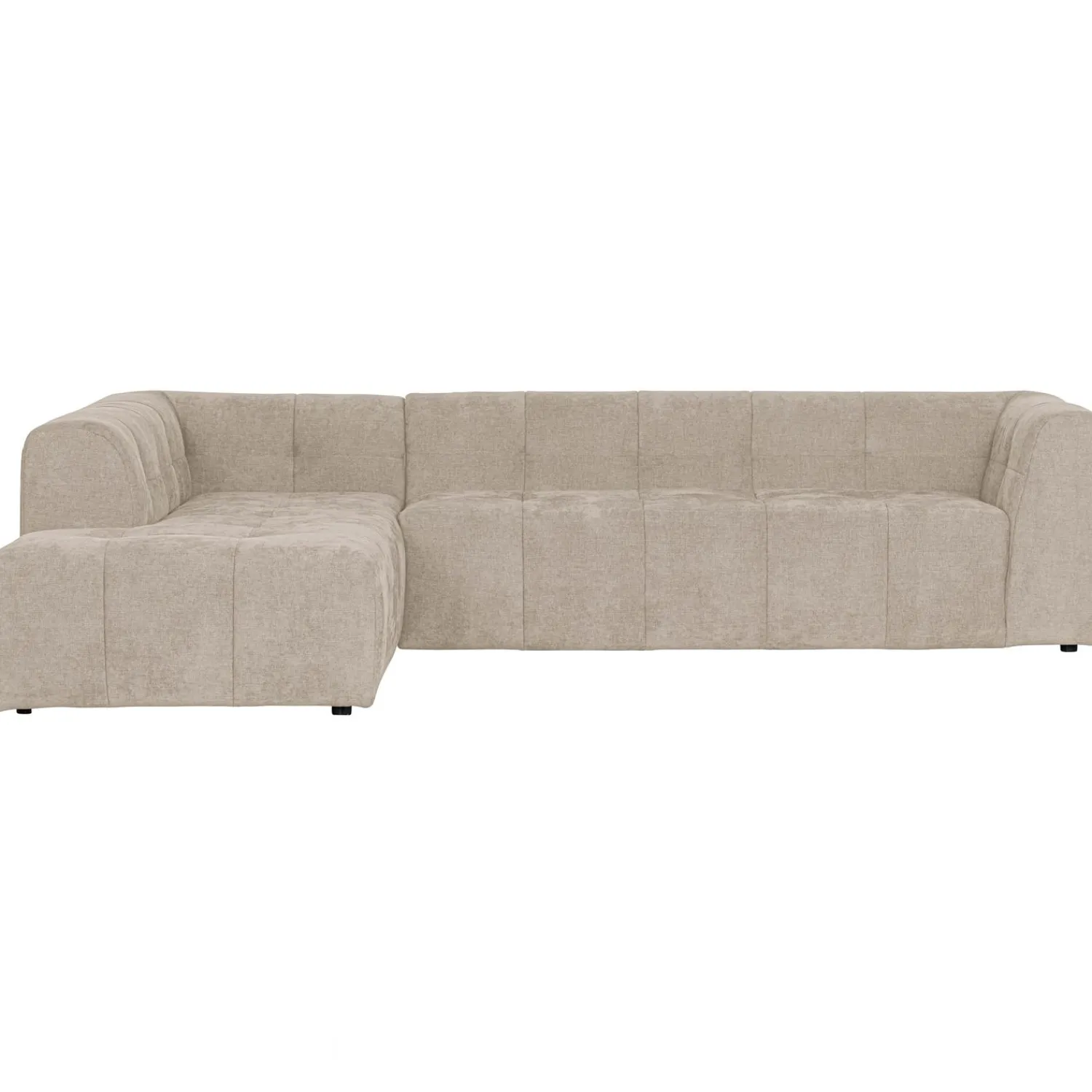 New WOOOD Grid hoekbank links geweven stof Zand