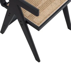 Hot WOOOD Gunn eetkamerstoel rattan/hout zwart