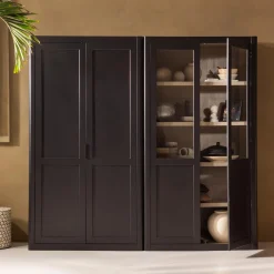 Outlet WOOOD Gunnar buffetkast grenen /mud Matzwart