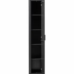 Clearance WOOOD Gunnar smalle hoge kast grenen Matzwart