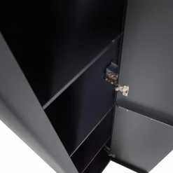 Clearance WOOOD Gunnar smalle hoge kast grenen Matzwart