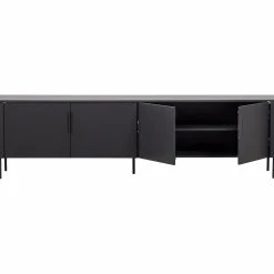 Online WOOOD Gunnar tv meubel 200 cm grenen Matzwart