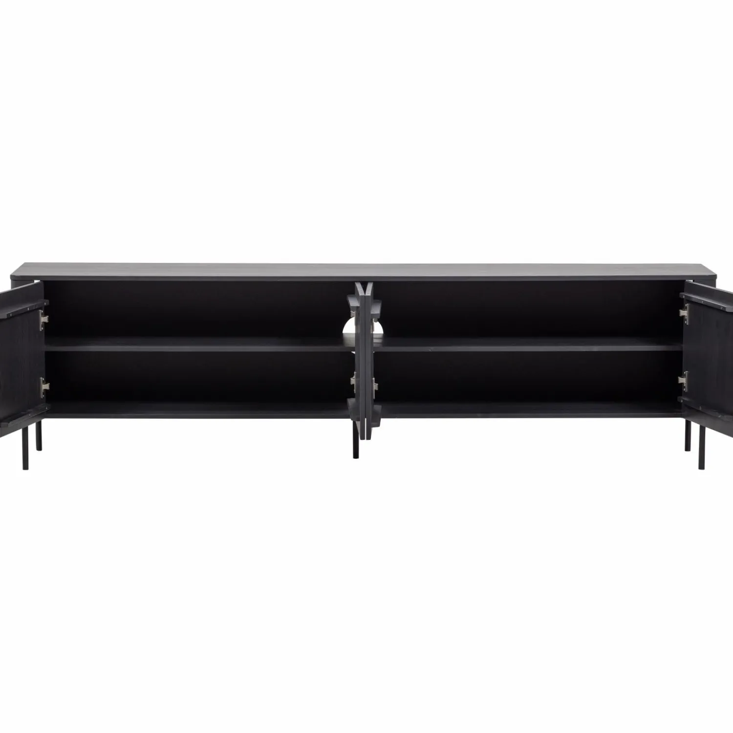 Online WOOOD Gunnar tv meubel 200 cm grenen Matzwart