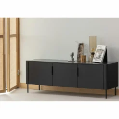 Discount WOOOD Gunnar tv meubel 154 cm grenen Matzwart