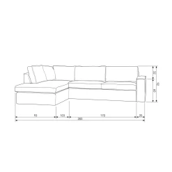 Online WOOOD Hajo hoekbank links bouclé naturel