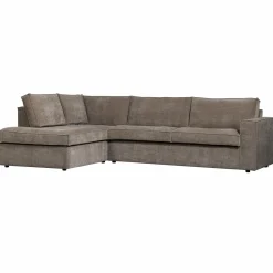 New WOOOD Hajo hoekbank links ribstof Taupe