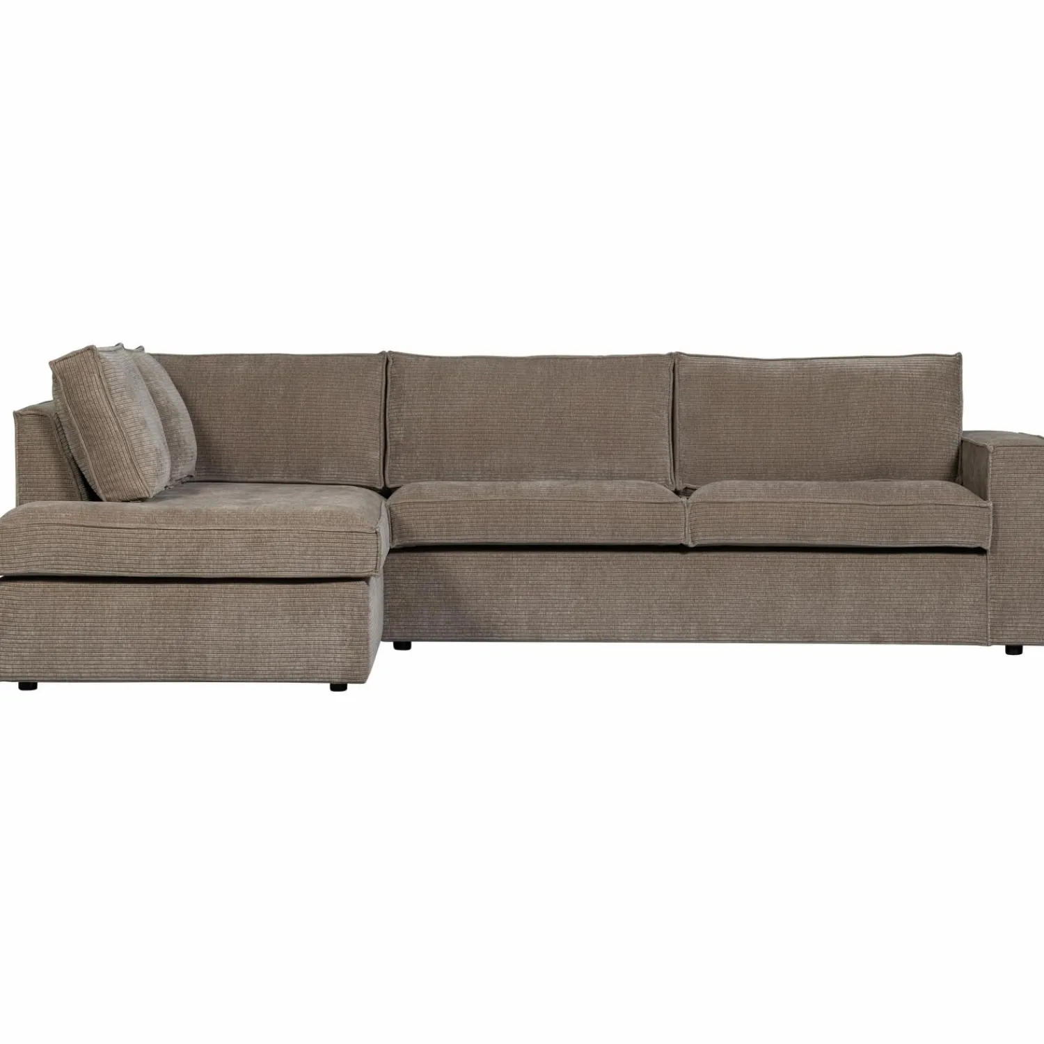 New WOOOD Hajo hoekbank links ribstof Taupe