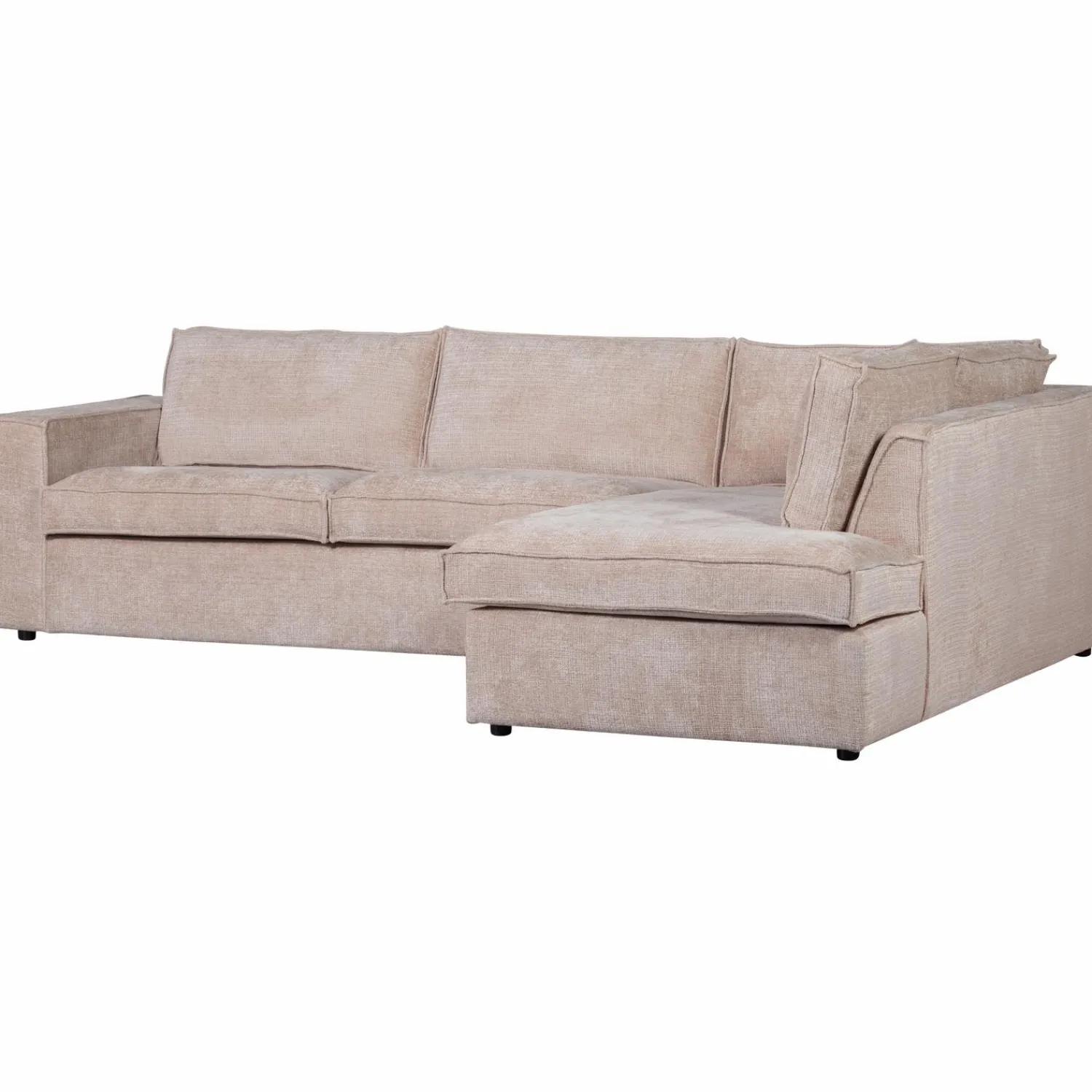 Outlet WOOOD Hajo hoekbank rechts chenille Zand