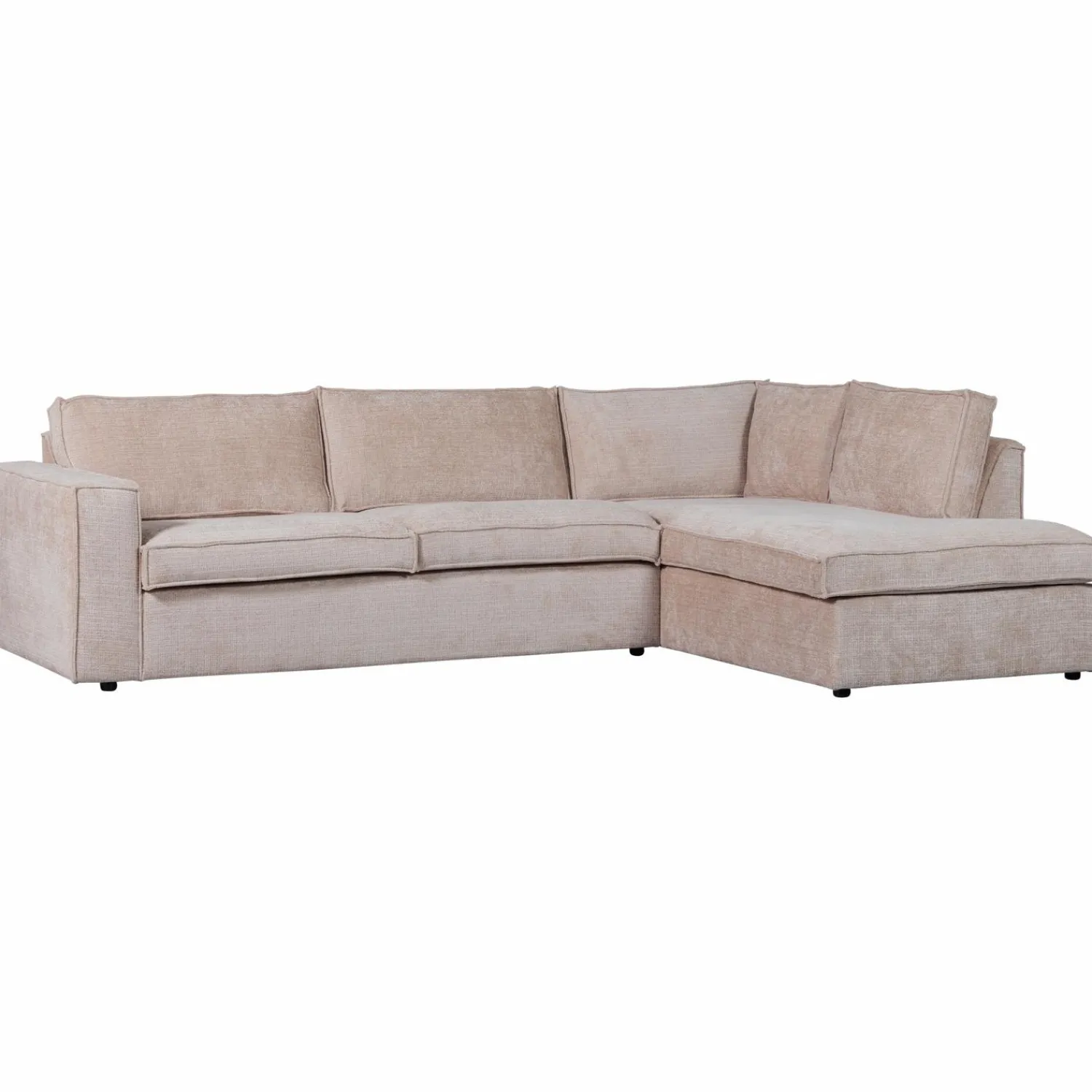 Outlet WOOOD Hajo hoekbank rechts chenille Zand